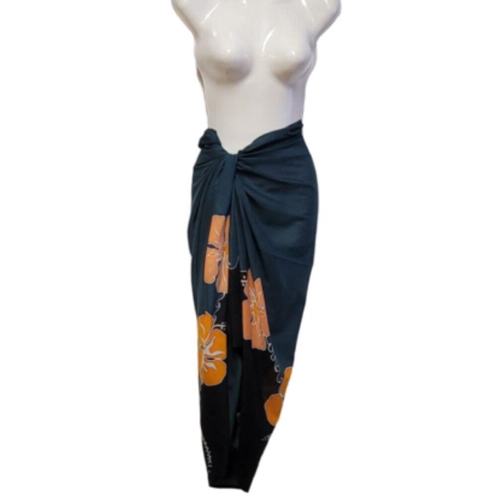 Womens Beach Cover Up, Cotton Pareo, Sarong, Handpainted Beachwear, Beachwraps